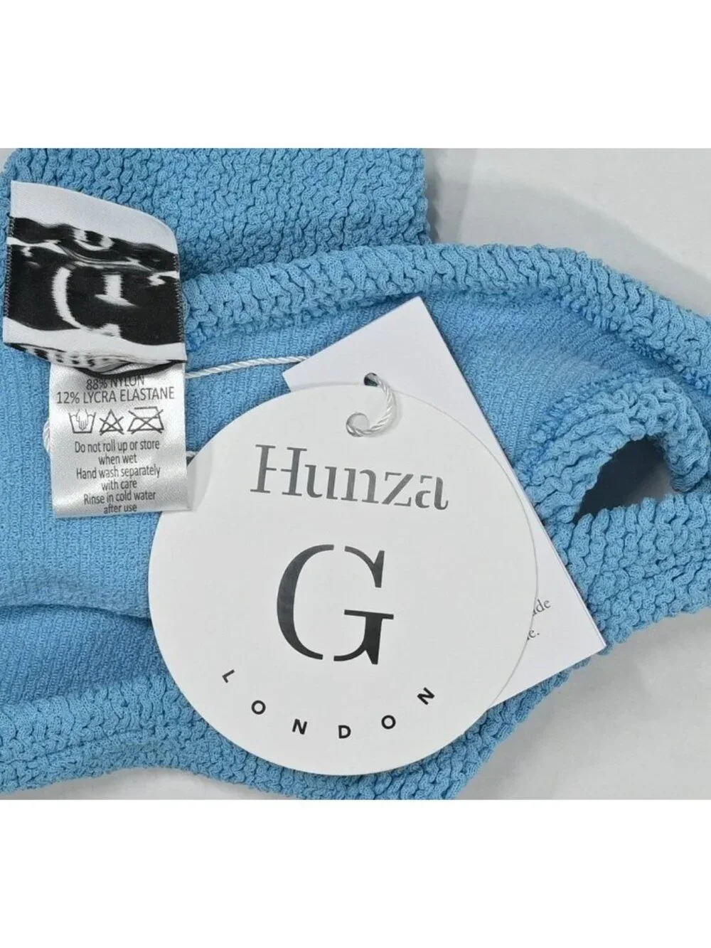 Hunza G Crinkle Bikini Set in Blue